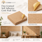 CorkMart editorial collage for Fine Grained Self Adhesive Cork Wall Tiles