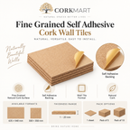 CorkMart infographic for Fine Grained Self Adhesive Cork Wall Tiles