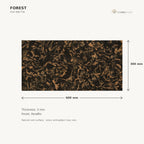 Forest cork wall tile dimensions for the 600 × 300 × 3 mm format; 300 × 300 mm format also available