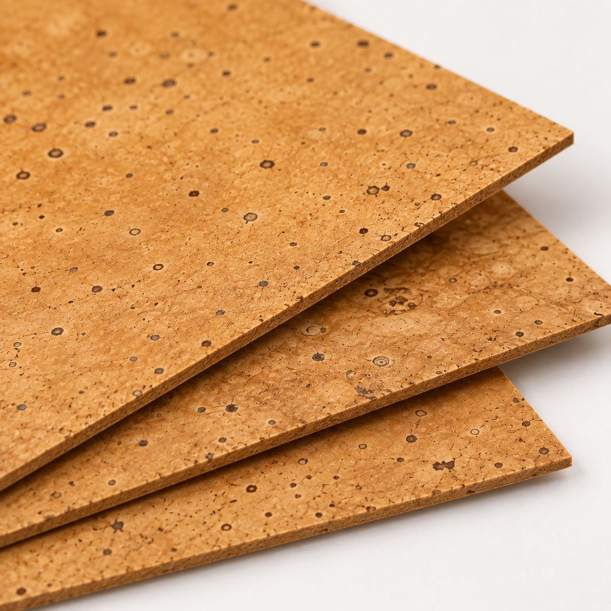 Golden Cork Sheet for Instrument Repair | 300 × 100 mm — macro cork texture and thin edge detail