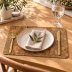 Iceberg Green cork placemat in a refined warm dining table setting