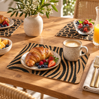 Jungle cork placemat in a bright breakfast table setting