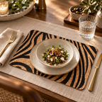 Jungle cork placemat in a refined dining table setting