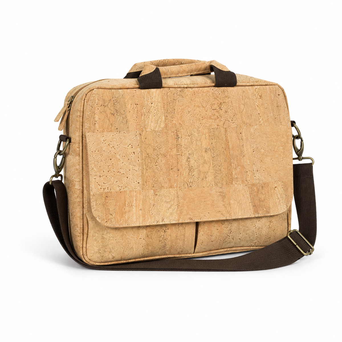 Laptop Cork Briefcase, 40 × 30 cm, angled view
