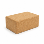 Large cork yoga block, 227 × 150 × 100 mm, natural cork on white background