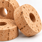 Macro detail of large natural cork rings for rod building