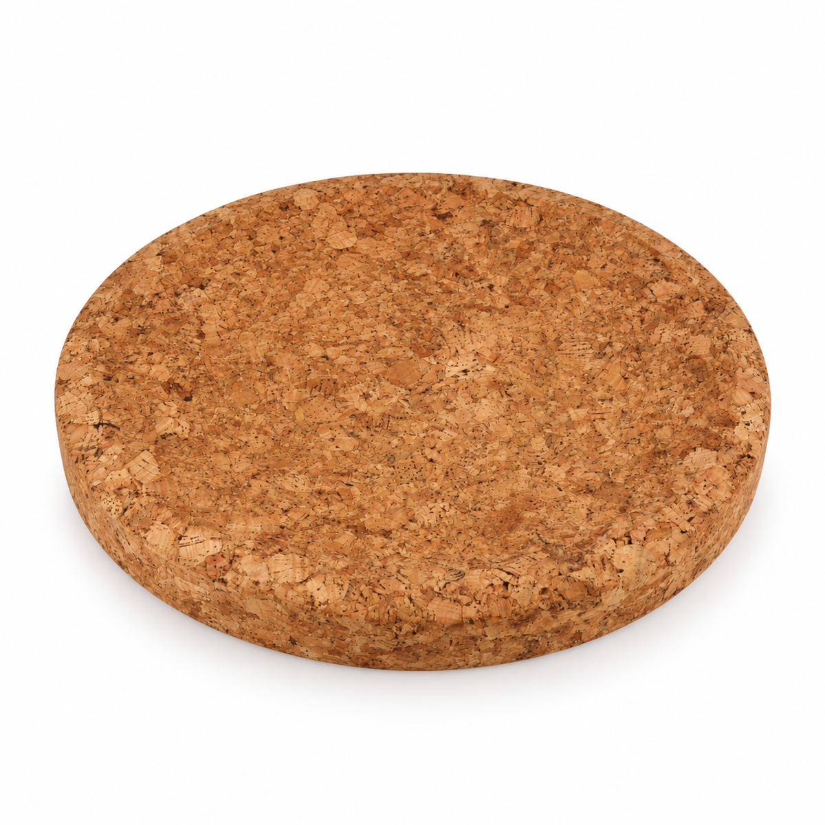 Large round cork centrepiece tray, Ø43.5 cm, natural cork on white background