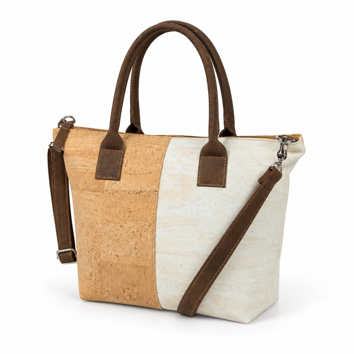 Macchiato Cork Tote Bag, 35 × 26 cm, angled view
