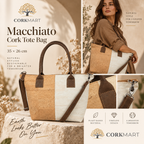 Macchiato Cork Tote Bag editorial collage