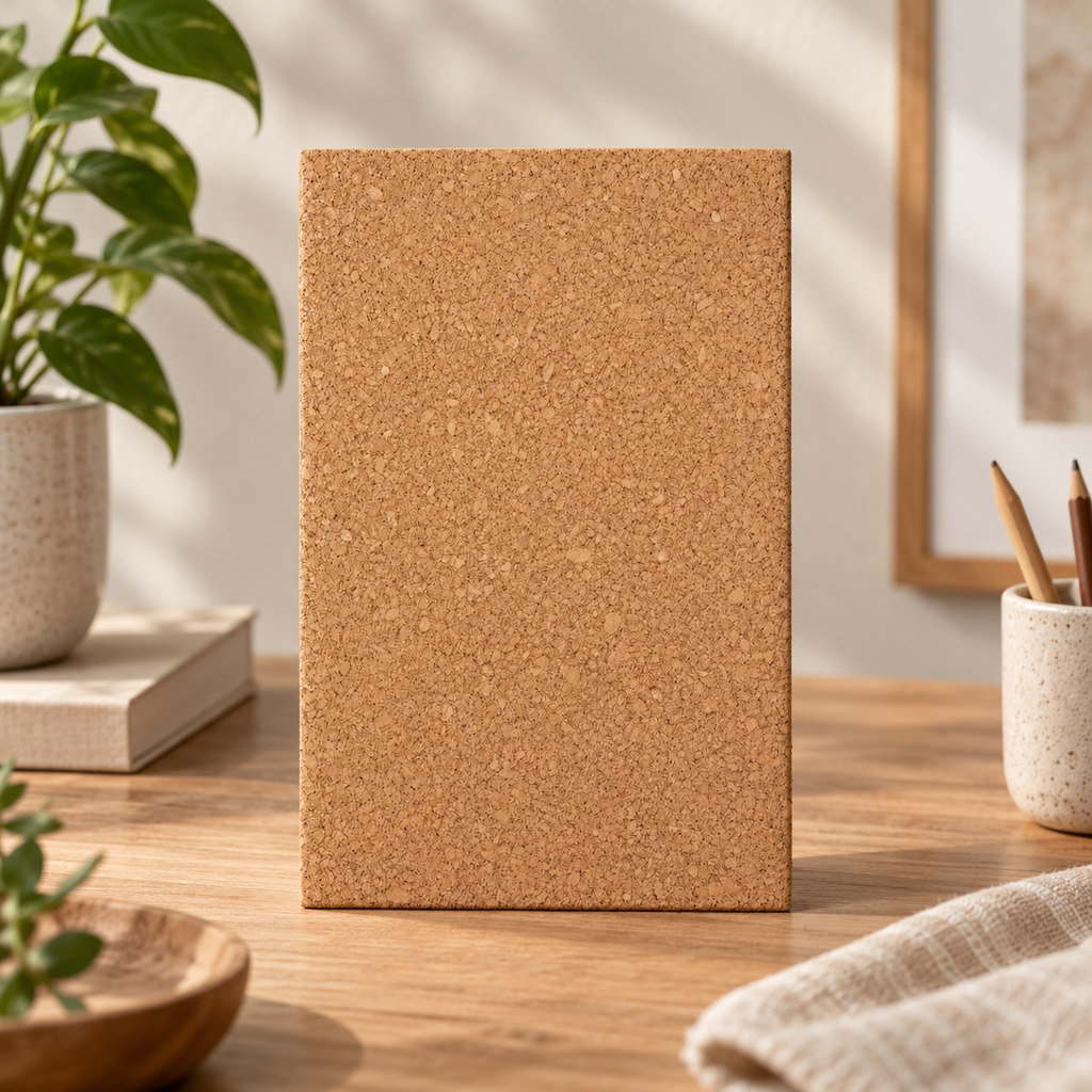 Medium-Grained Agglomerated Cork Sheets in a premium natural interior setting