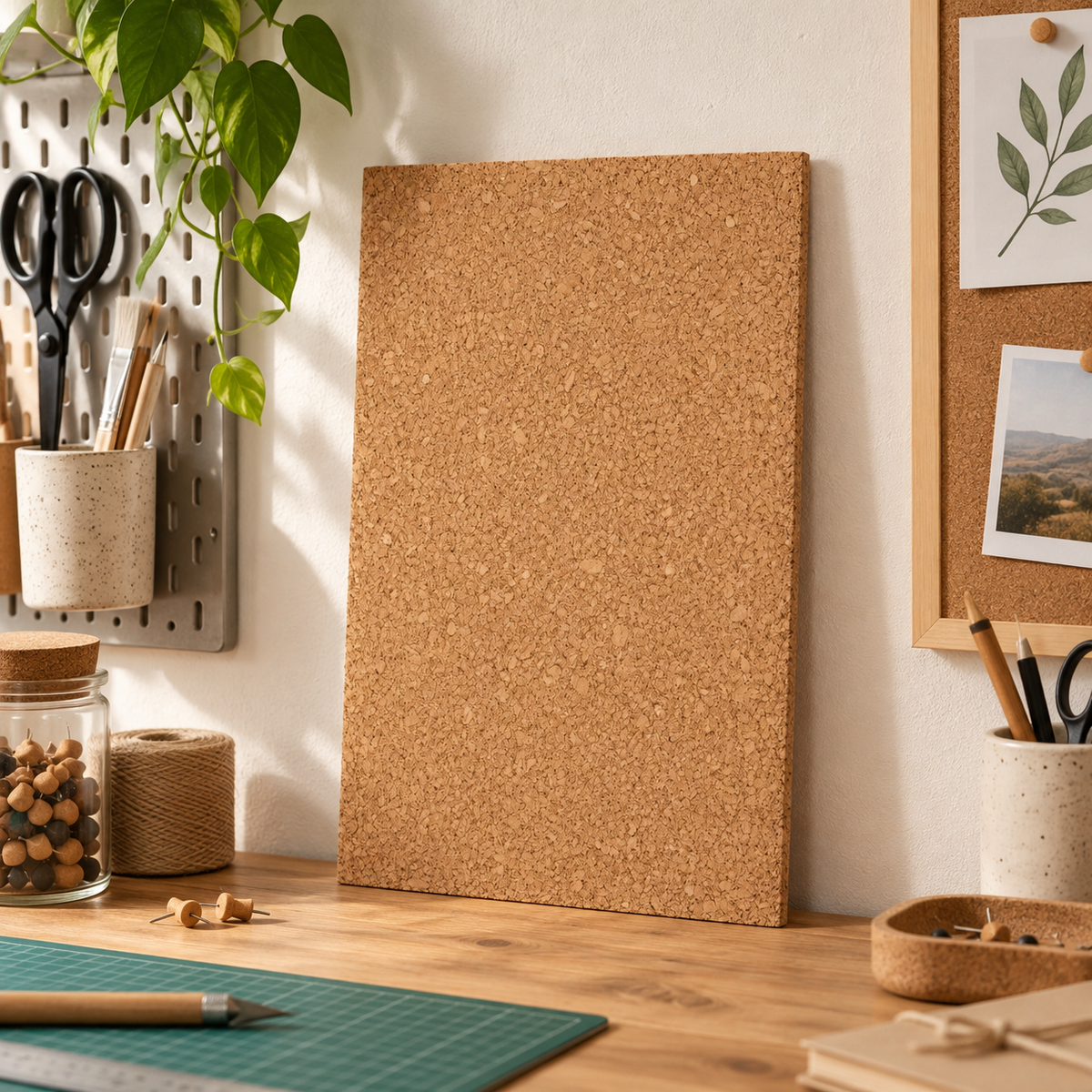 Medium-Grained Agglomerated Cork Sheets used in a creative workshop