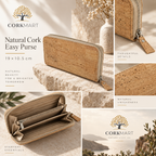 Natural Cork Easy Purse editorial collage with official CorkMart logo