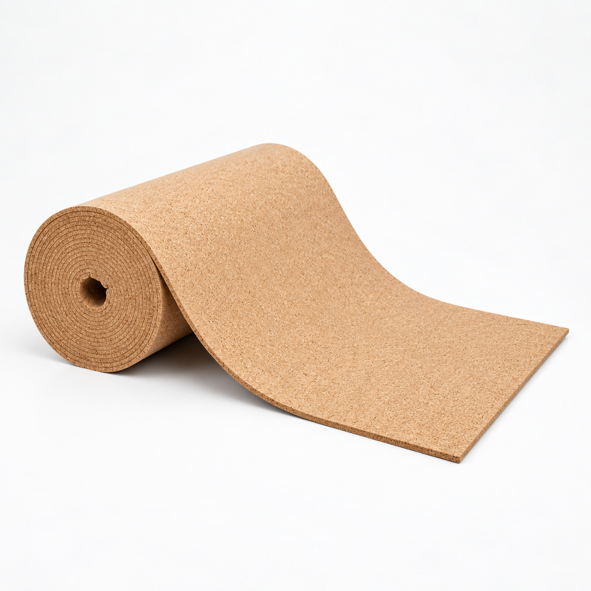 Natural Cork Flooring Underlay Roll | 2–8 mm, complementary studio angle