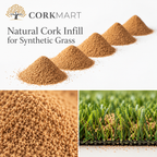 CorkMart editorial collage for Natural Cork Infill for Synthetic Grass