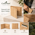 Natural Cork Men's Wallet editorial collage
