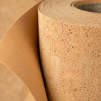 Natural Cork Paper Roll macro detail showing cork surface and paper backing