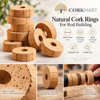 CorkMart premium collage for Ø25.4 mm natural cork rings for rod building