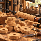 Natural cork rings in a rod building workshop, Ø25.4 mm