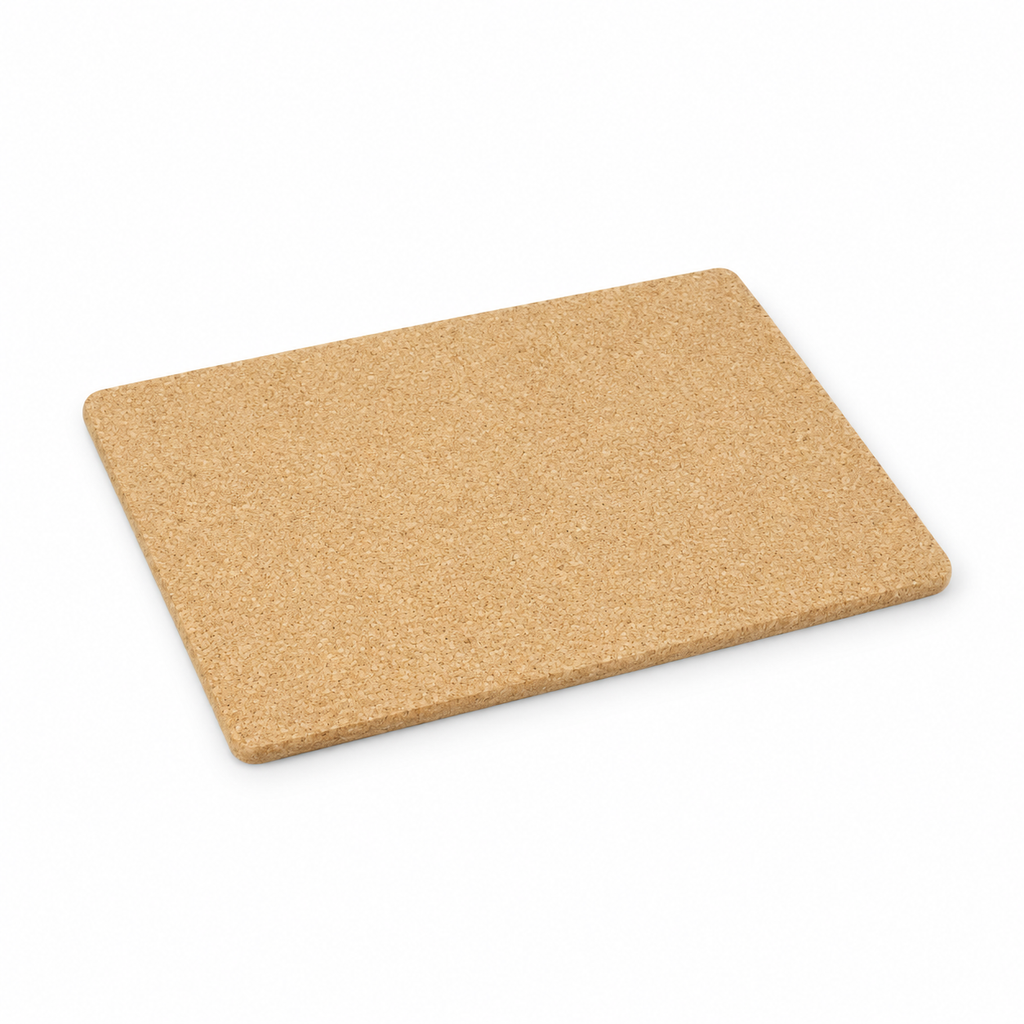 Natural Cork Sauna Mat, 450 × 300 × 12 mm, angled view