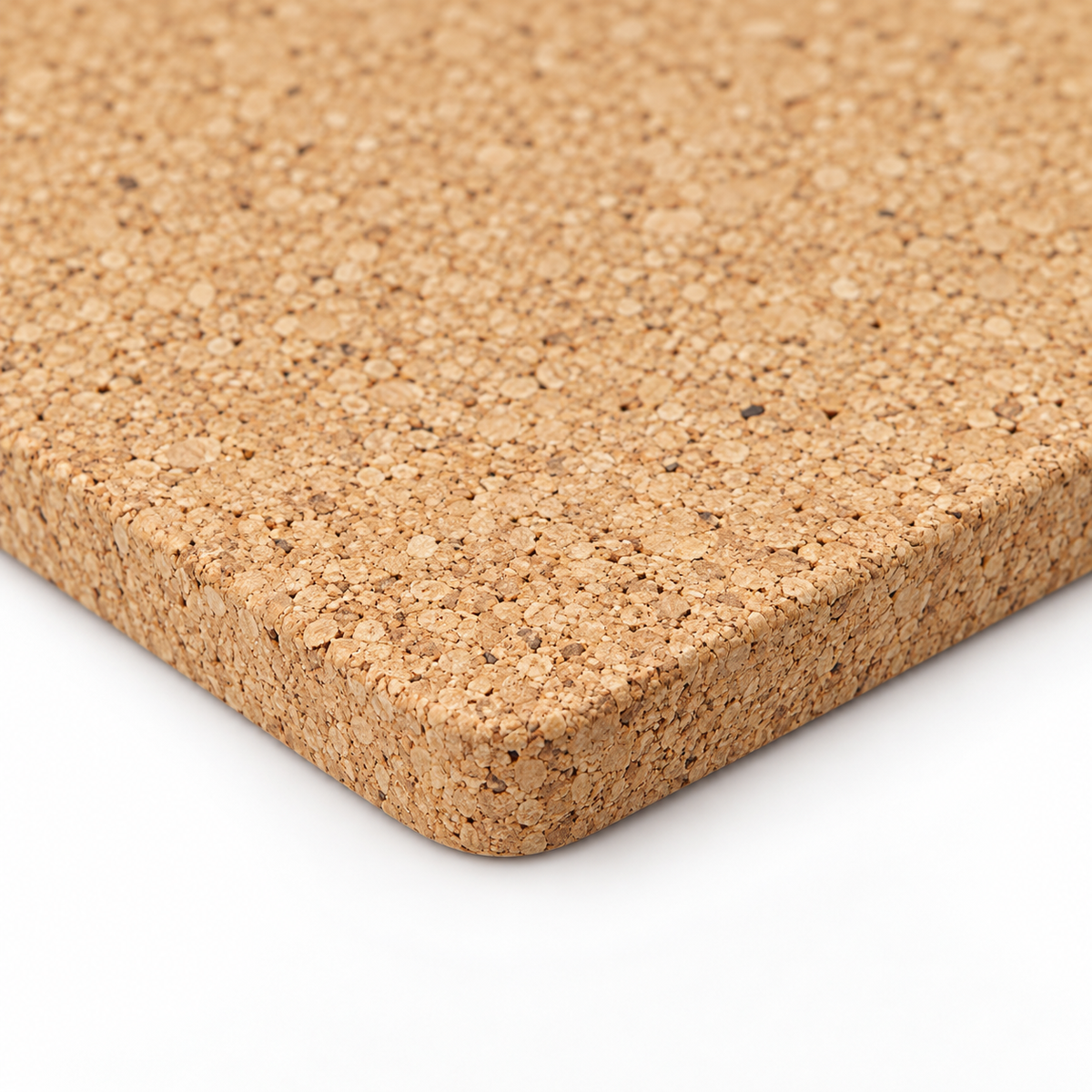 Natural Cork Sauna Mat, natural cork texture and rounded edge detail