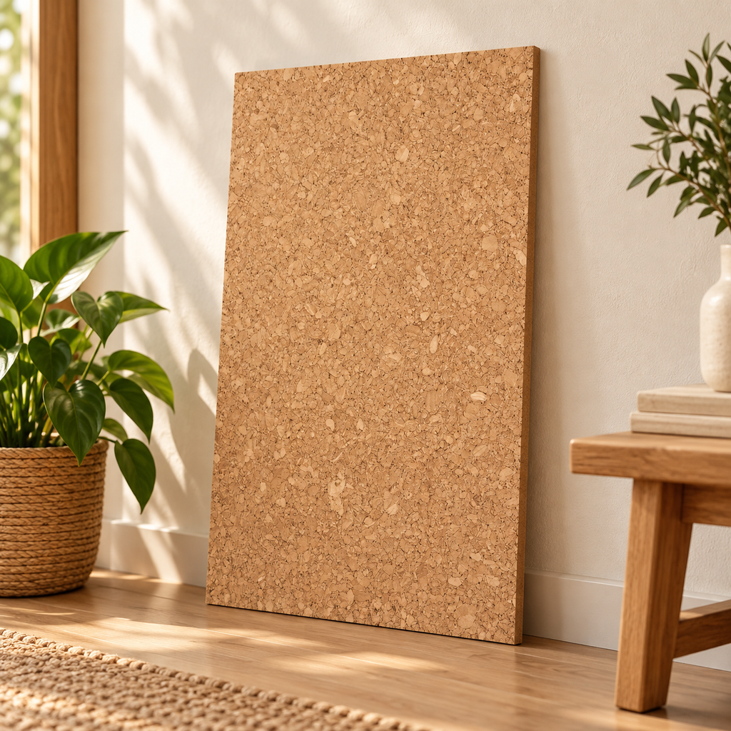 Natural Cork Sheet in a warm contemporary interior