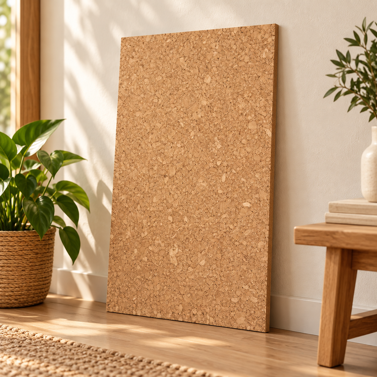 Natural Cork Sheet in a warm contemporary interior