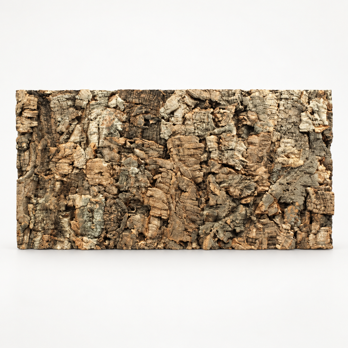 Natural Decorative Cork Bark Wall Tiles - Virgin, premium studio hero view