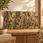 Natural Decorative Cork Bark Wall Tile in a warm natural lifestyle setting