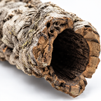 Natural Virgin Cork Tubes, macro bark texture and hollow profile detail