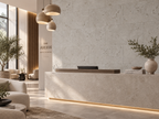 Nielba cork wall tile in a refined hospitality reception interior