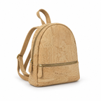 Petite Natural Cork Mini Backpack, 24 × 28 cm, angled view