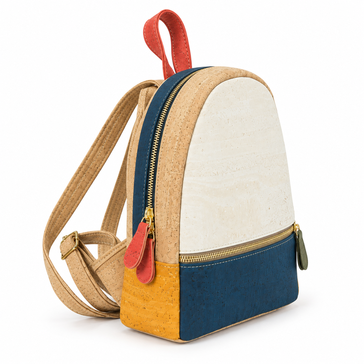 Petite Pop Cork Mini Backpack, 24 × 28 cm, angled view