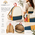 Petite Pop Cork Mini Backpack editorial collage