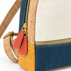 Petite Pop Cork Mini Backpack, cork texture and gold zipper detail