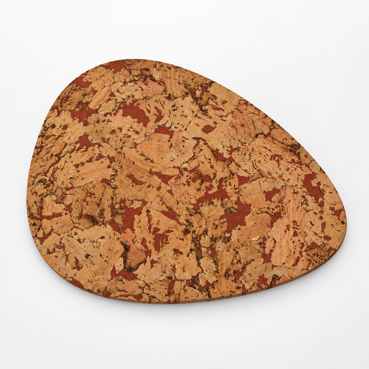 Pick Fjord Maroon cork placemat, organic teardrop shape, premium studio product image