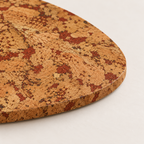Macro close-up of Pick Fjord Maroon cork placemat texture and 3 mm edge