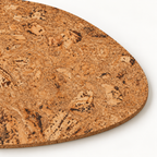 Macro close-up of Pick Iceberg Natural cork placemat texture and 3 mm edge
