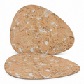 Pick Snow White cork placemat, organic teardrop shape, premium studio product image
