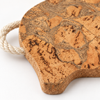 Close-up of Pig-Shaped Cork Trivet Icegrey cork texture and rope loop