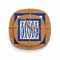 Portuguese Sardine Cork Trivets set of 2, 15 cm and 20 cm, on white background