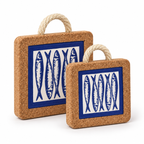 Portuguese Sardine Tile Cork Trivet with Rope alternate studio angle