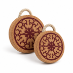 Portuguese Tile Red Cork Trivet alternate studio angle showing both sizes