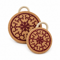 Portuguese Tile Red Cork Trivet in two sizes on white background