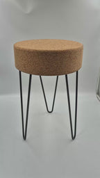 Cork Stool with Metal Hairpin Legs | Ø380mm x H480mm