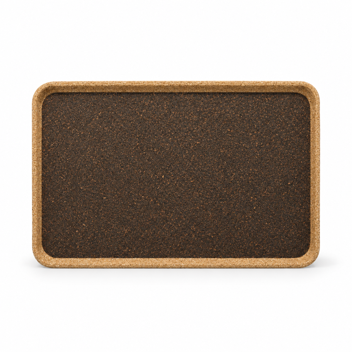 Rectangular cork serving tray, 43 × 30 cm, Dark finish on white background