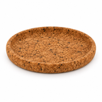 Round Cork Valet Tray Country Finish — angled studio view
