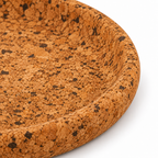 Round Cork Valet Tray Country Finish — macro detail of cork texture and rim