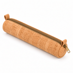 Round Natural Cork Pencil Case Ref. 8946 — angled tubular studio view