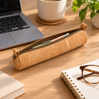Round Natural Cork Pencil Case Ref. 8946 — work and study desk setting