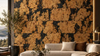 Rustic Black cork wall tile shown in a conceptual architectural interior visualization